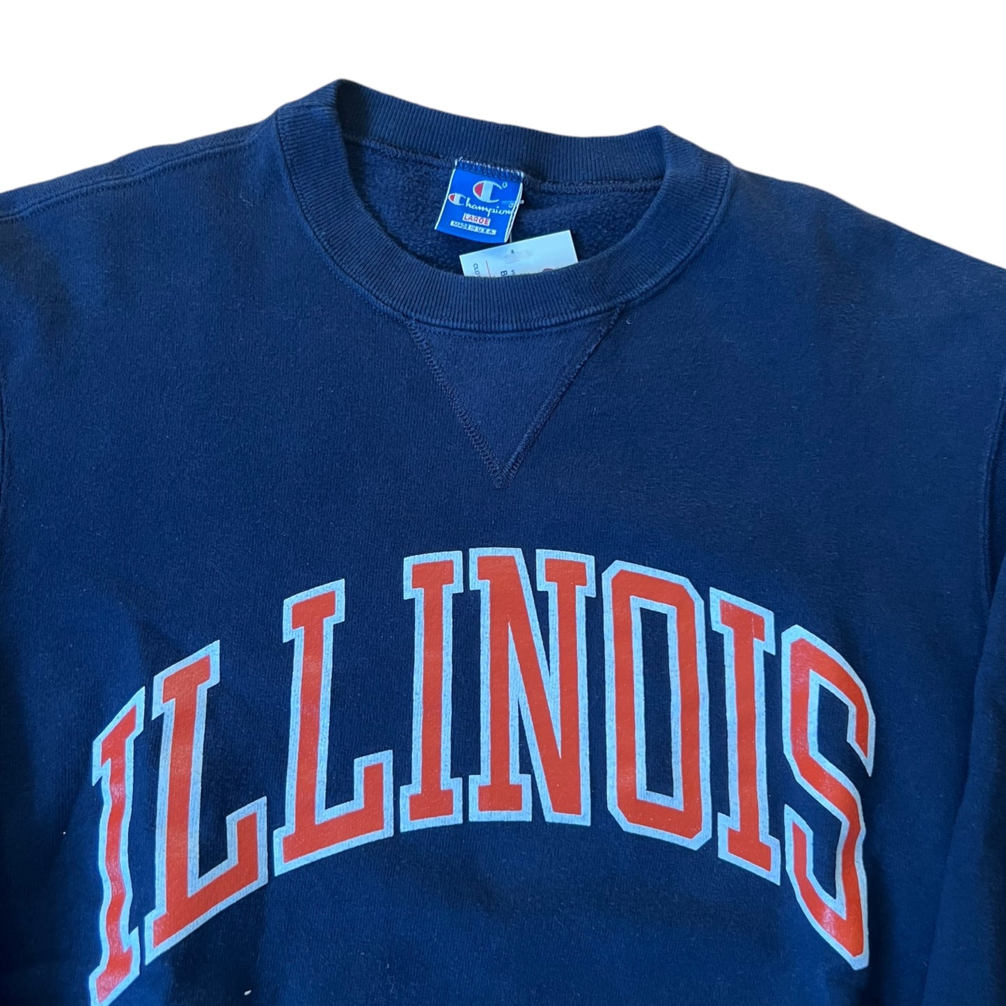 Illinois Spellout Champion Crewneck Size Large