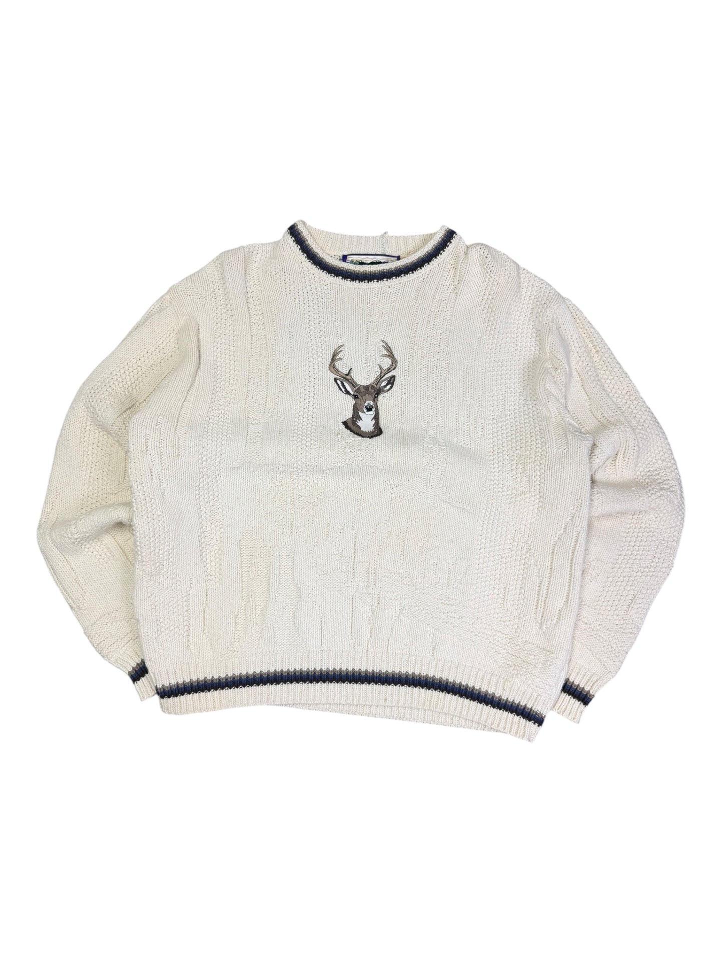 Vintage Deer Embroidered Sweater
