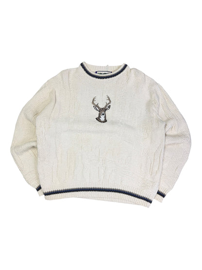 Vintage Deer Embroidered Sweater