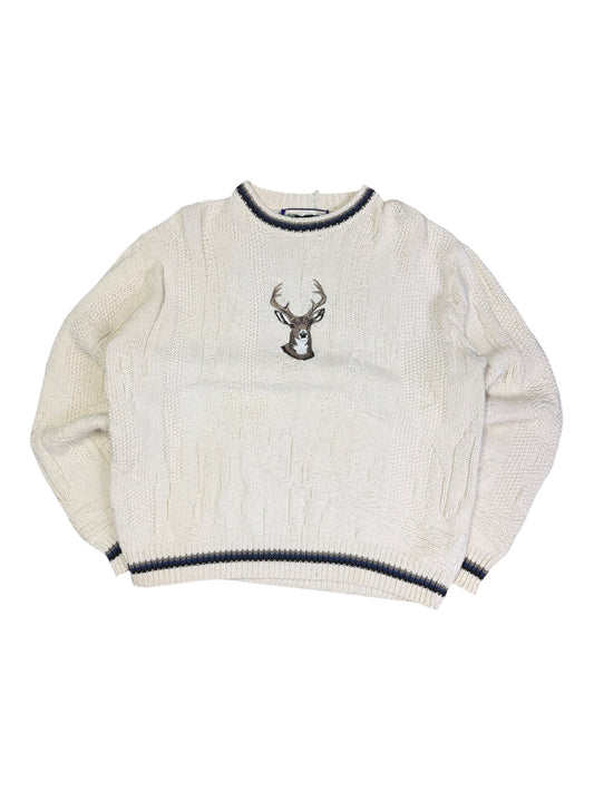 Vintage Deer Embroidered Sweater