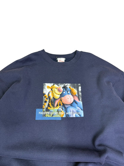 Vintage Happiness can start with a hug Pooh Crewneck