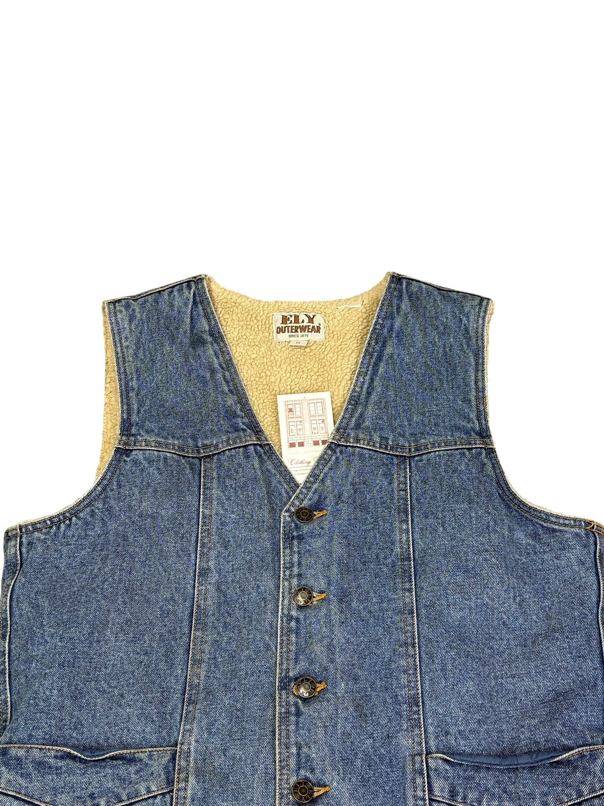Vintage Fly Outerwest Sherpa Lined Denim Vest