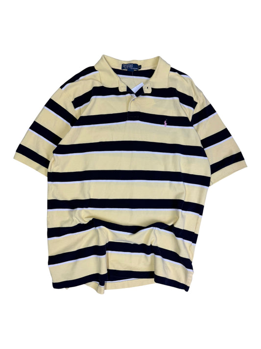 Vintage Striped Collared Shirt Pink Pony