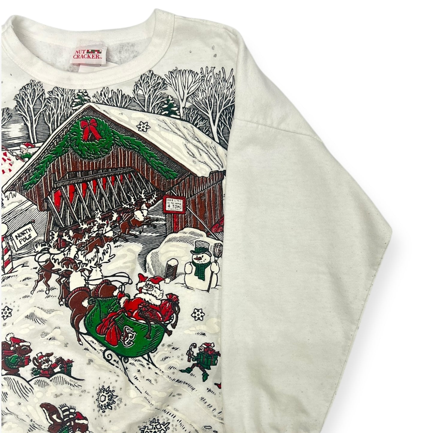 Vintage Nutcracker Christmas AOP Crewneck Size XL