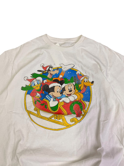 Vintage Mickey & Co in a Sled Xmas T-shirt