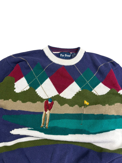 Vintage Par Four Golf AOP Sweater