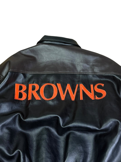 Vintage Cleveland Browns Bomber Leather Jacket