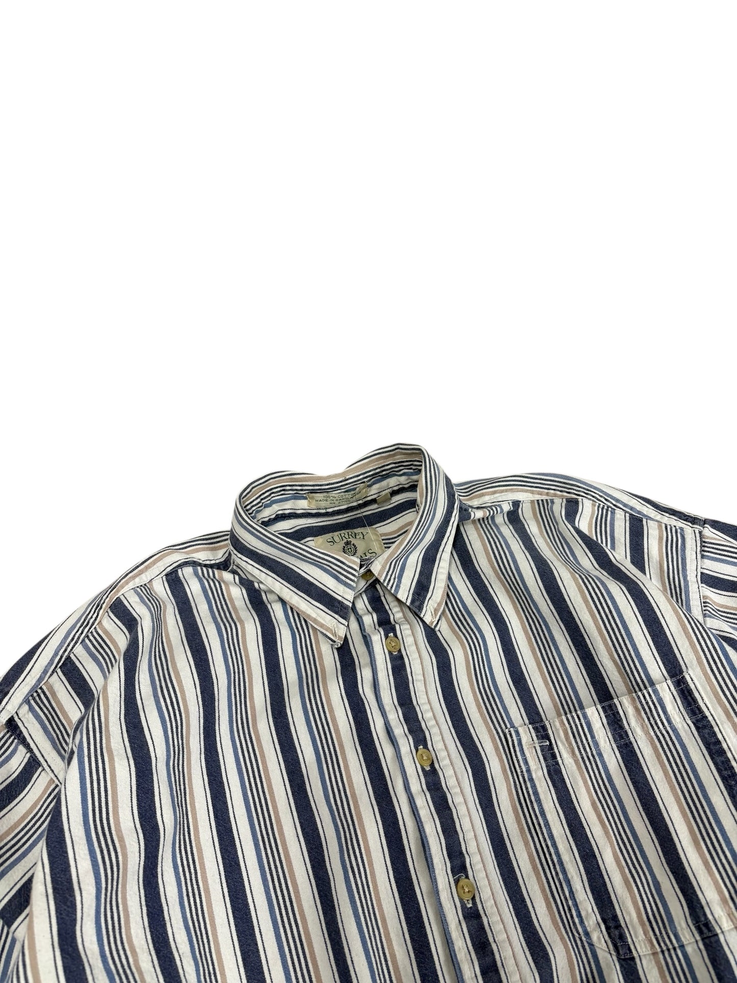 Vintage Surrey Casual Striped Button Up