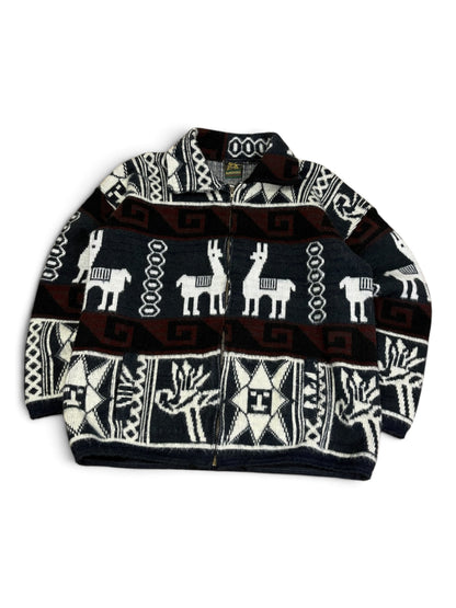 Vintage Tejidos Rumninahue Zip Up Sweater