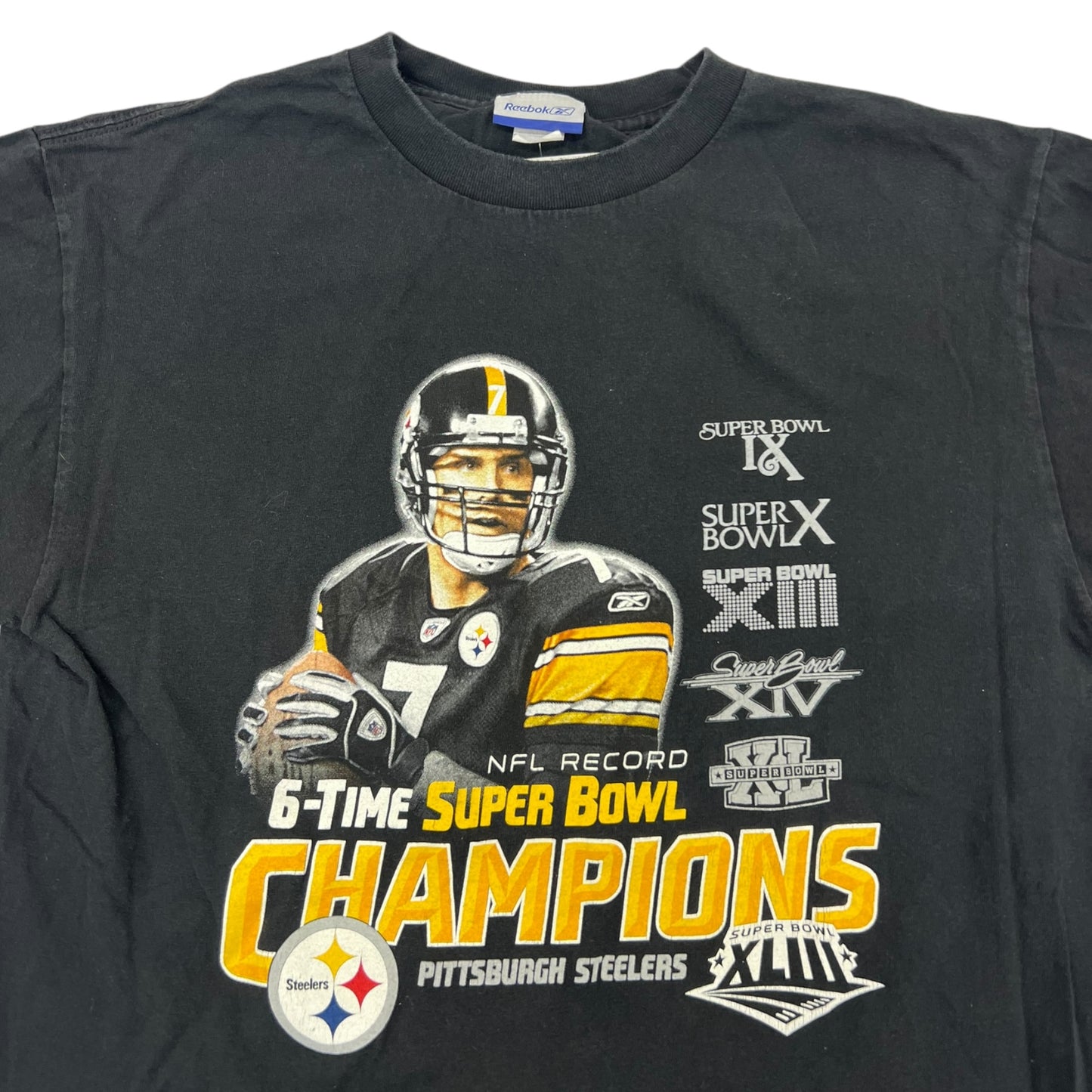 Steelers 6x SB Champion Ben Roethlisberger T-shirt Size Medium