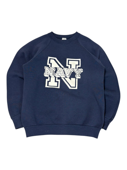Vintage Navy Spell out Crewneck