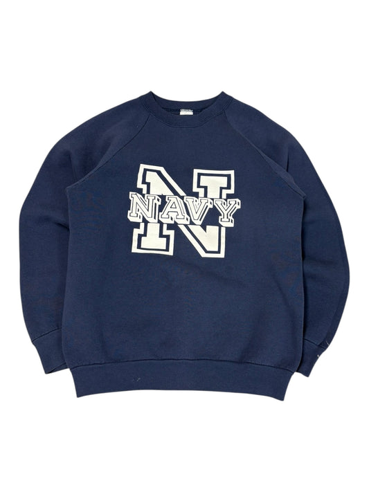 Vintage Navy Spell out Crewneck