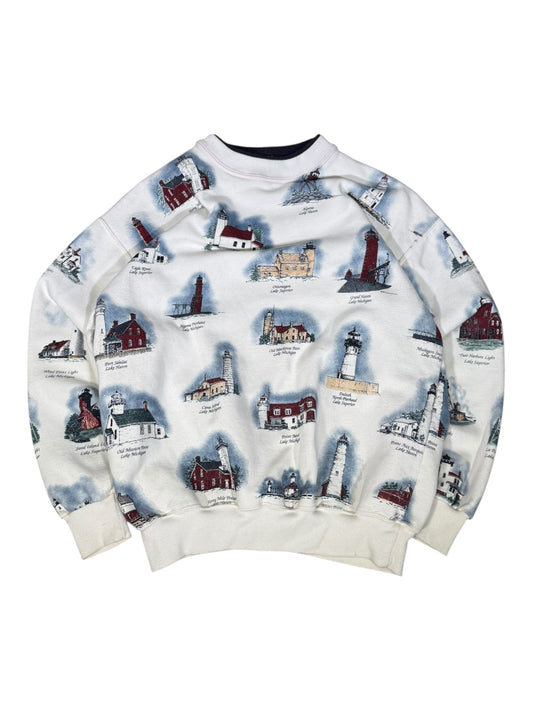 Vintage Lighthouse AOP Crewneck