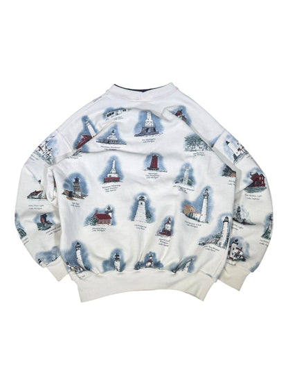 Vintage Lighthouse AOP Crewneck