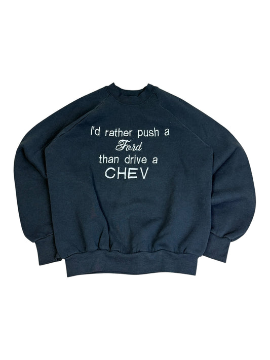 Vintage Ford Vs Chevy Embroidered Crewneck