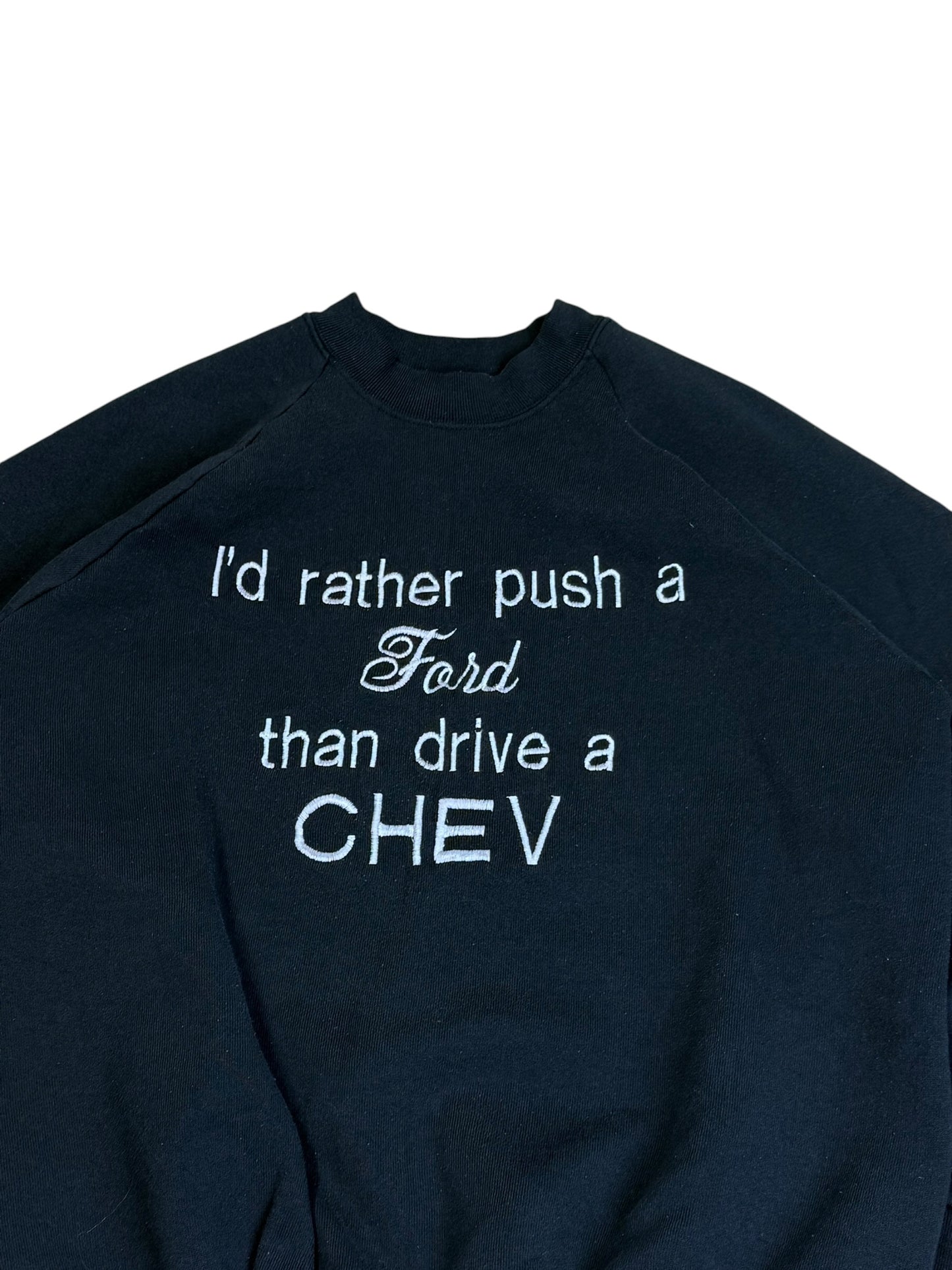 Vintage Ford Vs Chevy Embroidered Crewneck