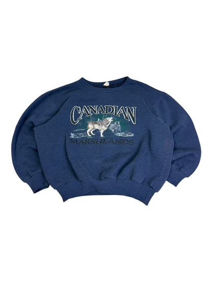 Vintage Canadian Marshlands Wolf Crewneck