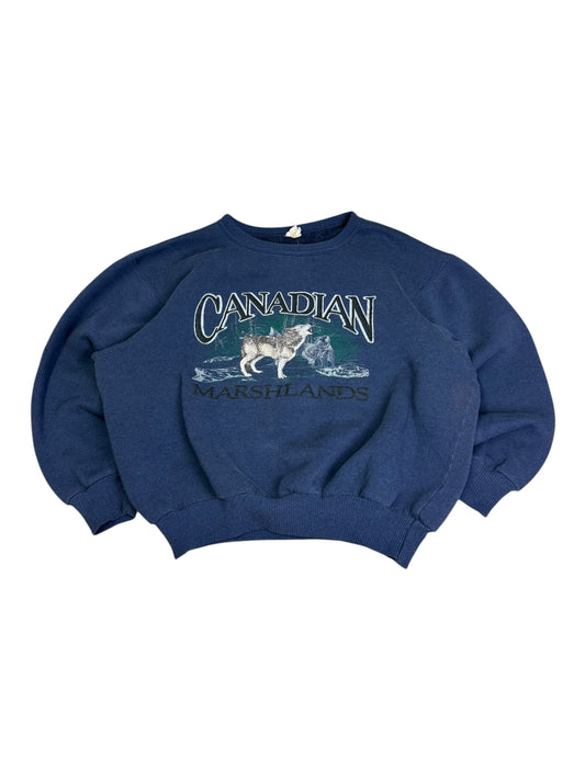 Vintage Canadian Marshlands Wolf Crewneck