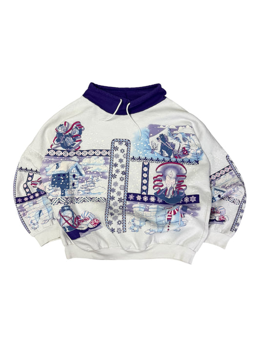 Vintage Snowman Puffprint Crewneck