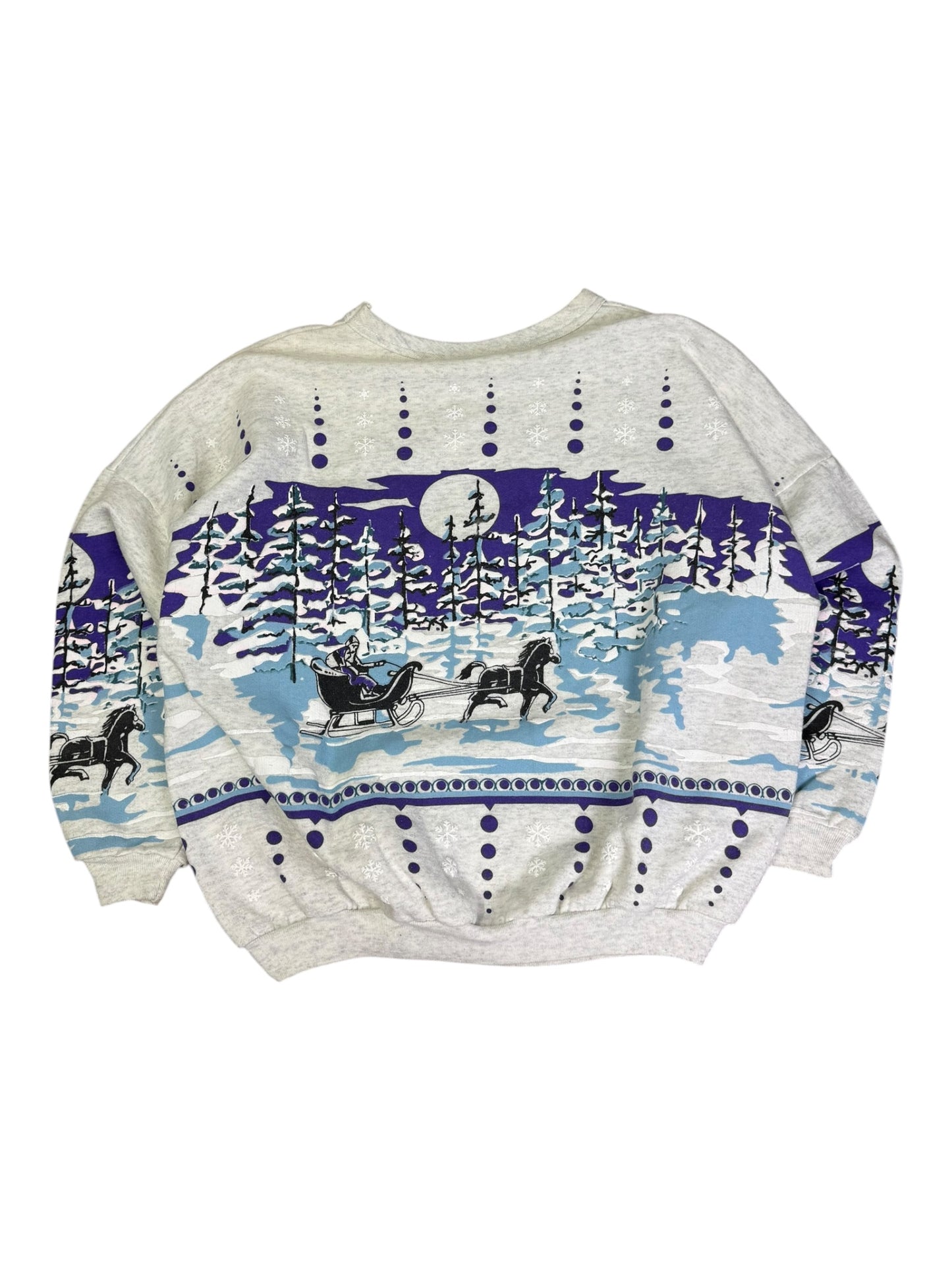 Vintage Winter Horsesled Puffprint Crewneck
