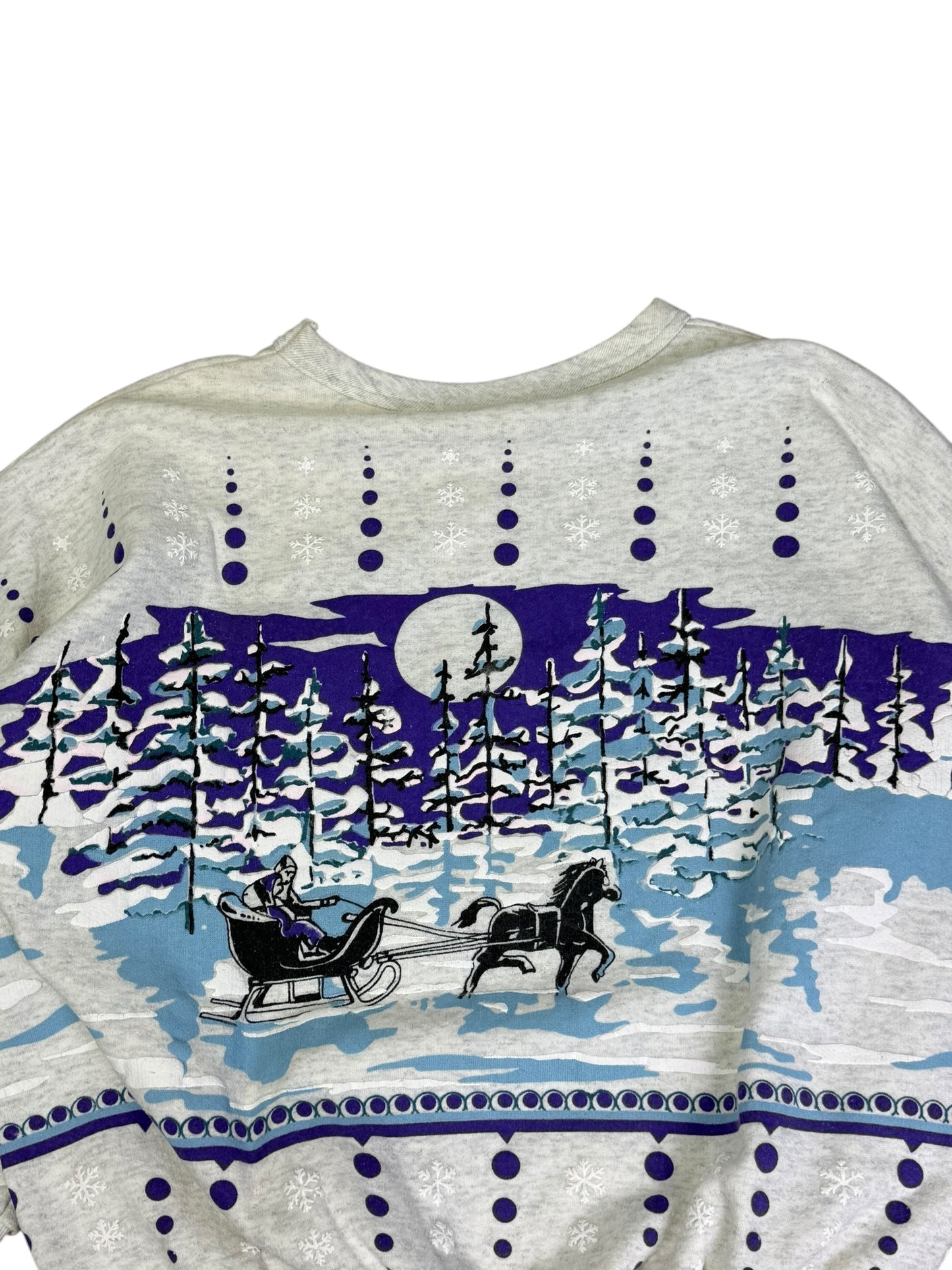 Vintage Winter Horsesled Puffprint Crewneck