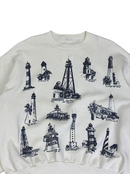 Vintage Sanibel Lighthouse AOP Crewneck (As Is)