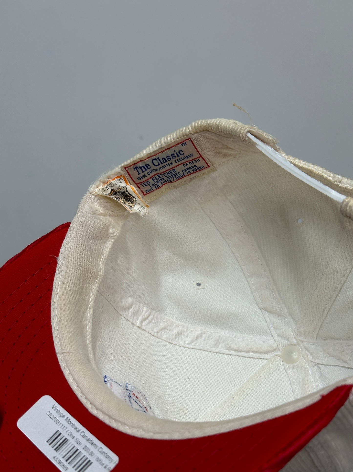Vintage Montreal Canadiens Curdoroy Hat