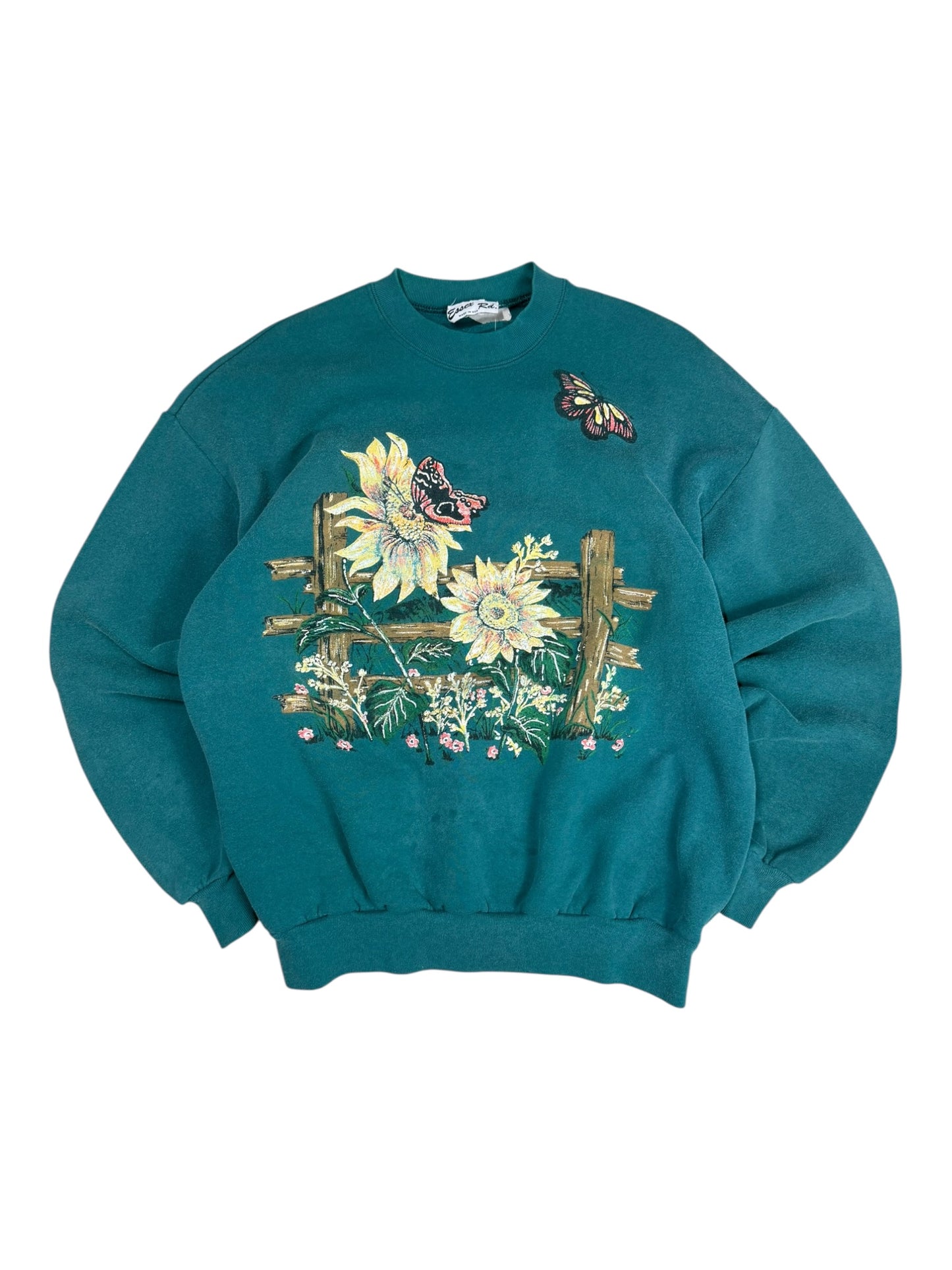 Vintage Sunflower Butterfly Crewneck