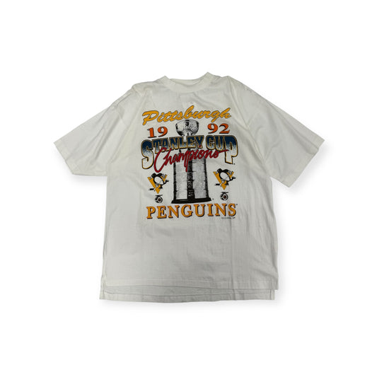 Vintage 1992 Pittsburgh Penguins Stanley Cup Champs T-shirt Size XL