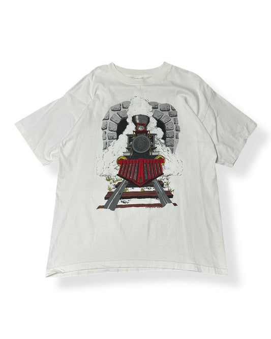 Vintage Train Front and Back T-shirt