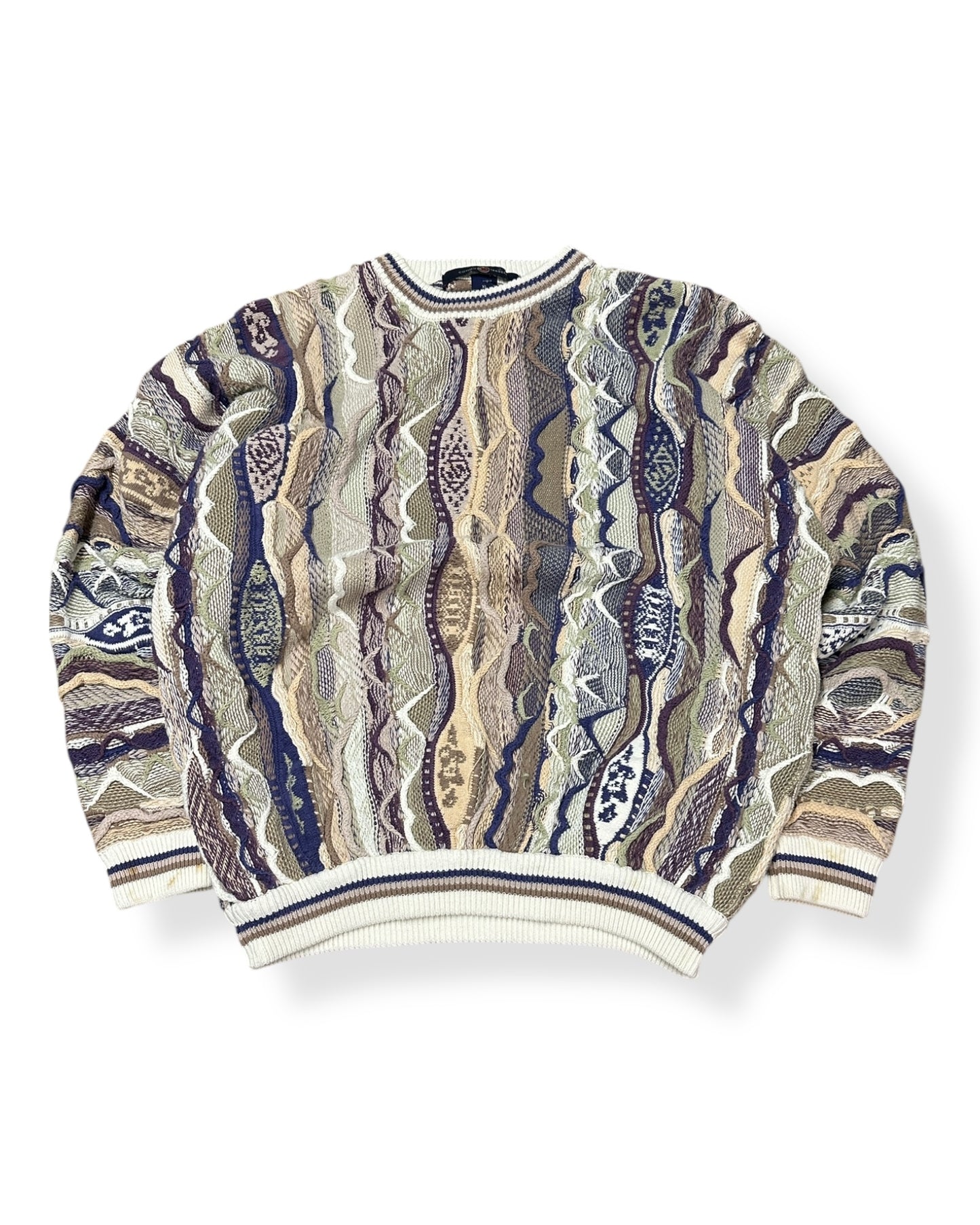 Vintage Cotton Traded 3D Coogi Style Sweater