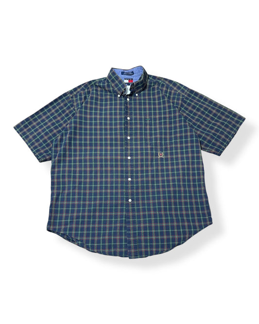 Vintage Tommy Plaid Short Sleeve Button Up