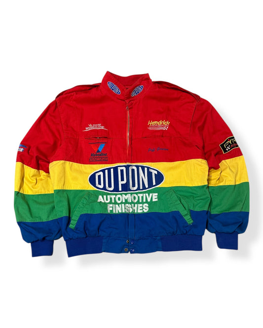 Vintage 90s Jeff Gordon Dupoint Rainbow Jacket