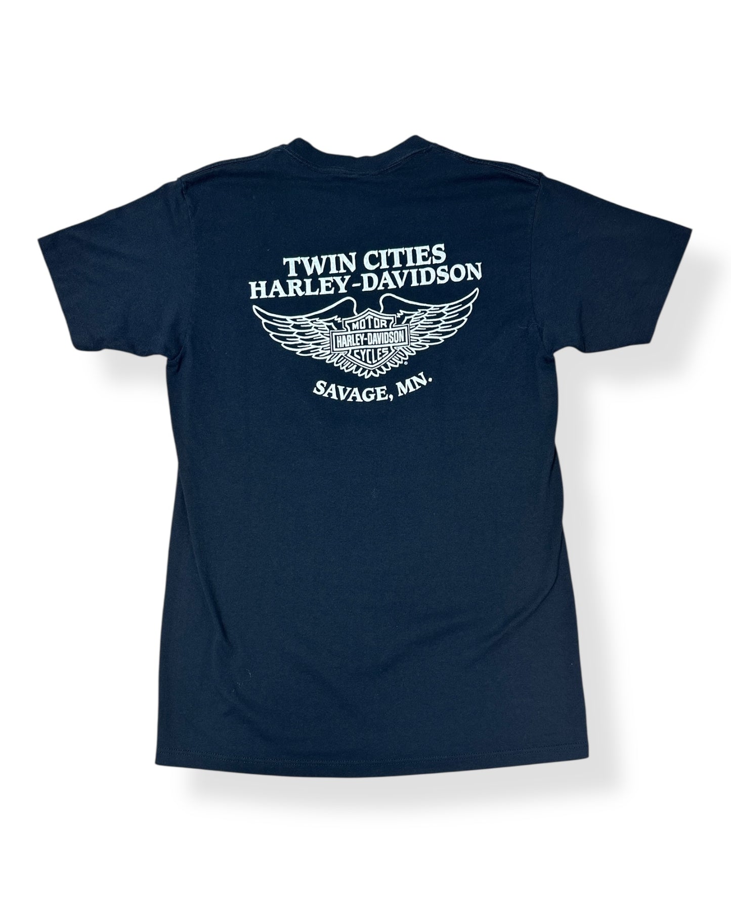 1980s Harley 3D Emblem "Good Guys Wear Black" Harley T-shirt